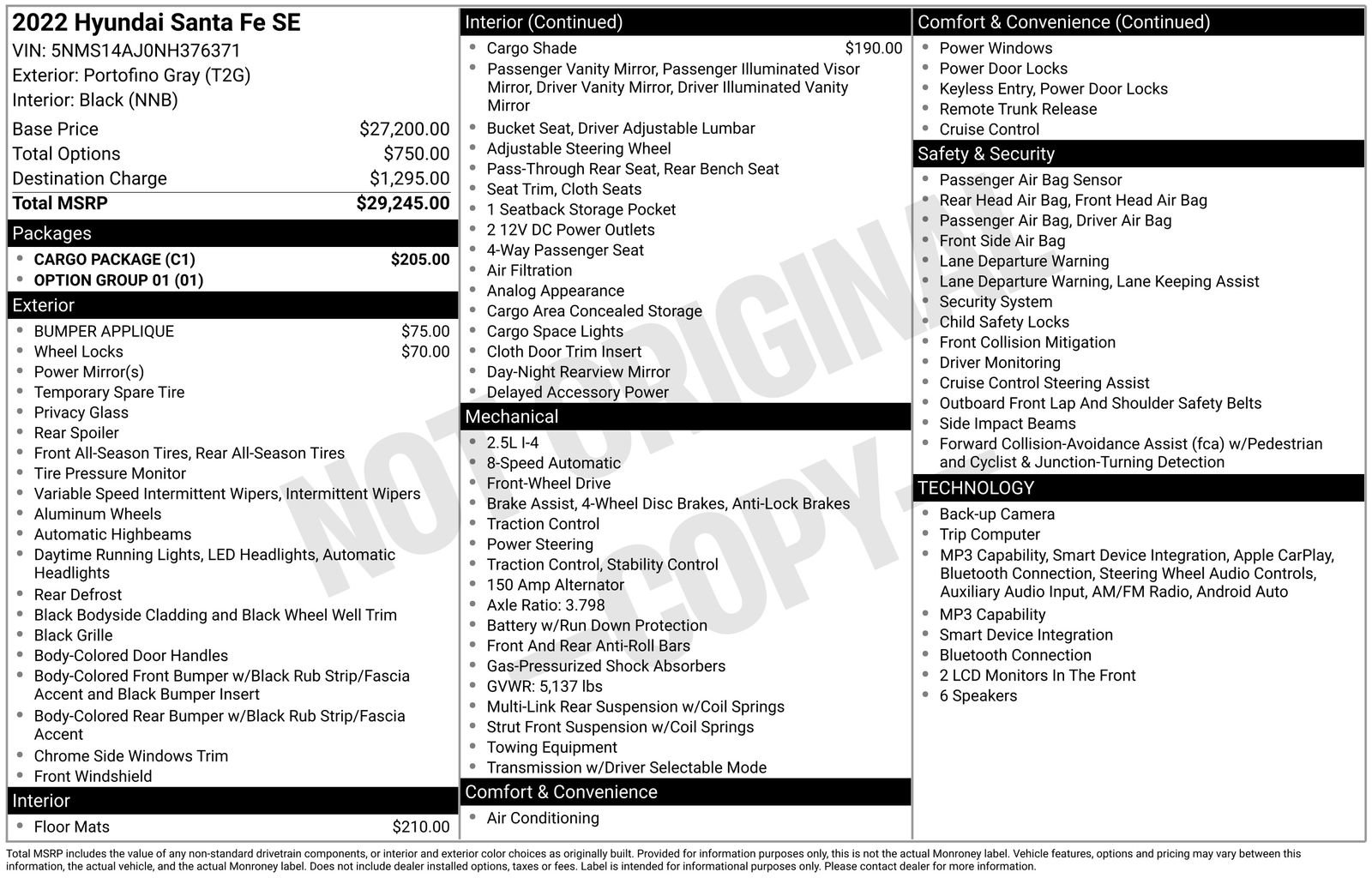 hyundai santa fe 2022 5NMS14AJ0NH376371 image hyundai santa fe 2022 5NMS14AJ0NH376371 image